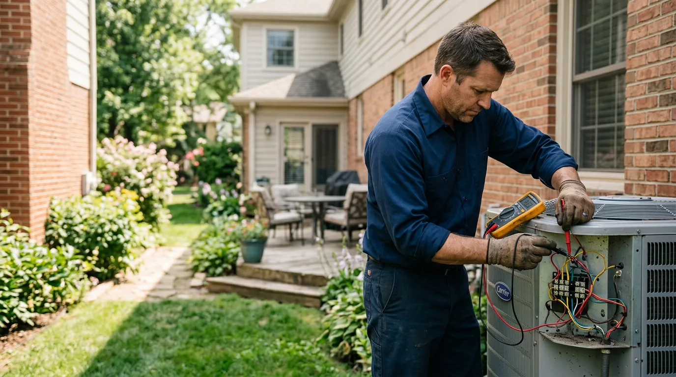 HVAC technician working near Pontiac, MI